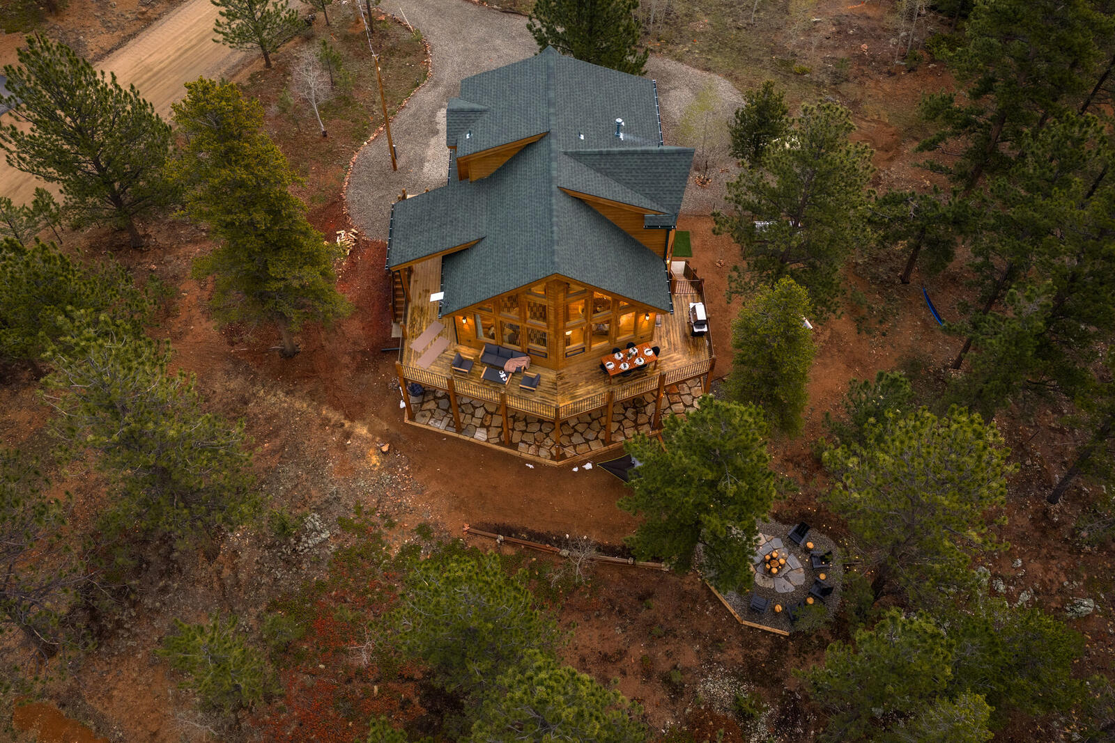 A-frame cabin in the forest